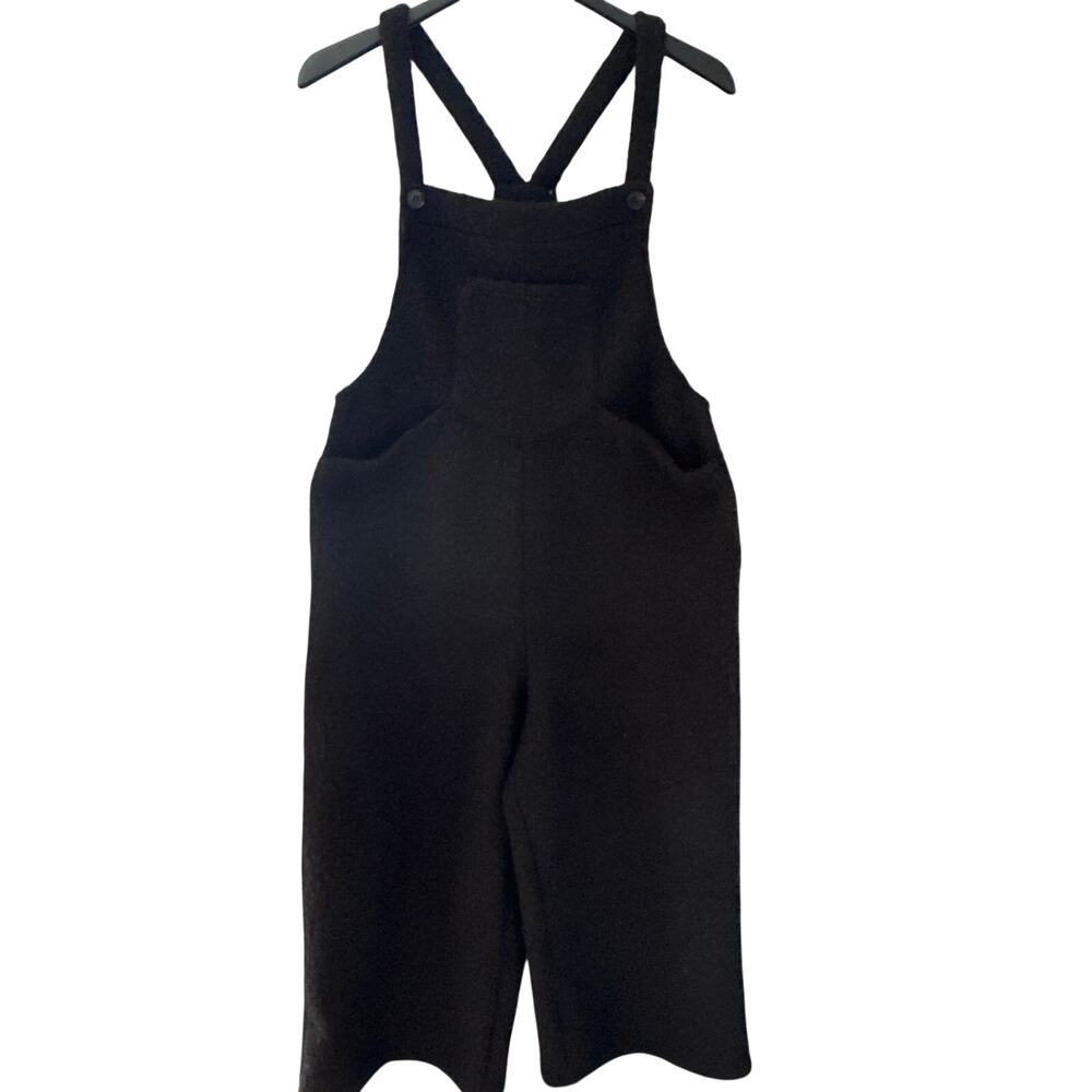 Halara Teddy Overalls Black Fuzzy Size Medium Petite Baggy